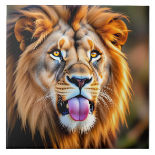 Carreau Portrait de lion majestueux