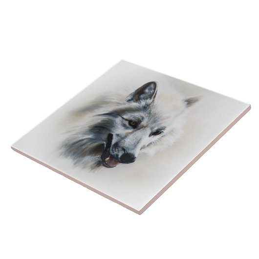 Carreau Portrait de loup blanc (Côté)