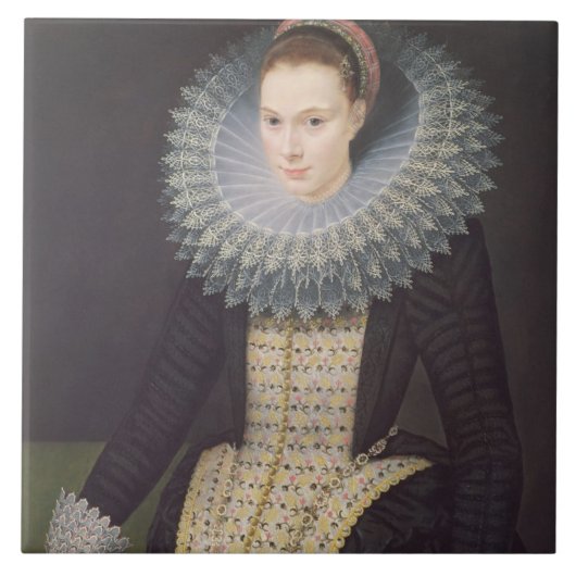 Carreau Portrait de Madame, 1613 (huile sur le panneau) (Devant)