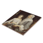 Carreau Portrait de Madame pluse âgé et d'une jeune fille (Côté)