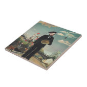 Carreau Portrait de moi-même en paysage 1890, Henri Rousse (Côté)