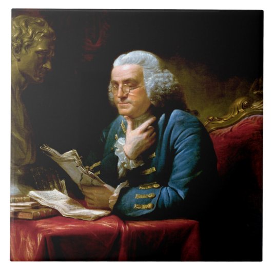 Carreau Portrait de pouce, Benjamin Franklin Père fondateu (Devant)