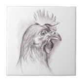 Carreau Portrait de poulet au charbon (Devant)