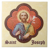 Carreau Portrait de Saint-Joseph dans un octofoil (TF 02) (Devant)