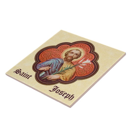 Carreau Portrait de Saint-Joseph dans un octofoil (TF 02) (Côté)