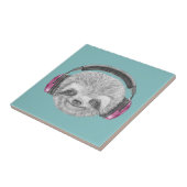Carreau Portrait De Sloth | Porter un casque (Côté)