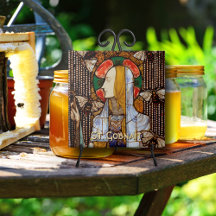 Portrait de Ste Gobnait, patronne des abeilles, 