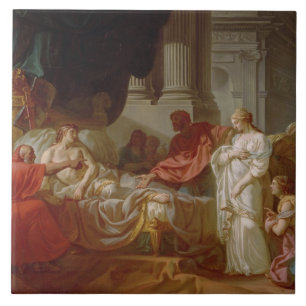 Carreau Portrait de Suger, abbé de St Denis (1082-1152),