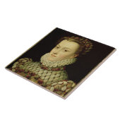 Carreau Portrait d'Elizabeth de 1554-92) reines o de (Côté)