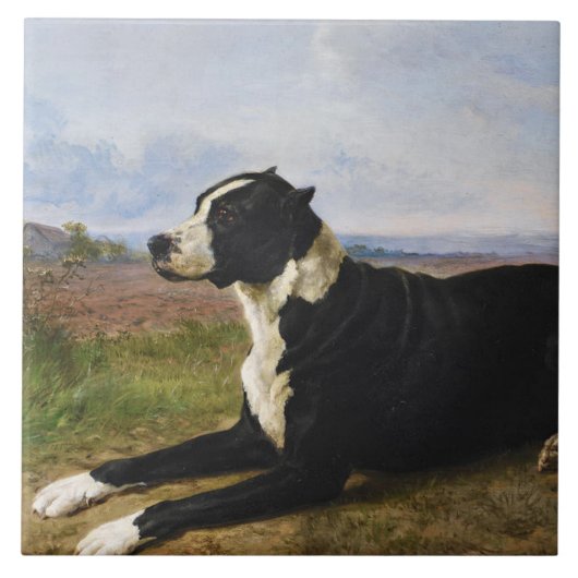 Carreau Portrait d'un chien Mastiff Labrador (Rosa Bonheur (Devant)