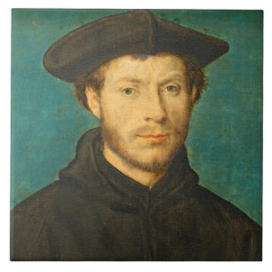 Carreau Portrait d'un homme, C. 1536 - 40 (huile sur la