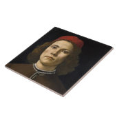 Carreau Portrait d'un jeune homme (par Sandro Botticelli) (Côté)