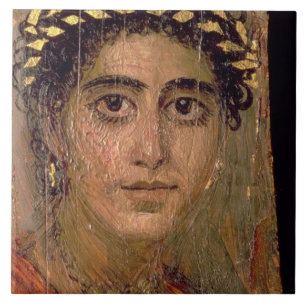 Carreau Portrait d'une femme, de Fayum, Romano-Égyptien,