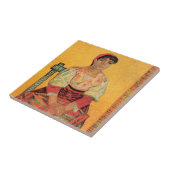 Carreau Portrait d'une femme italienne par Vincent van Gog (Côté)