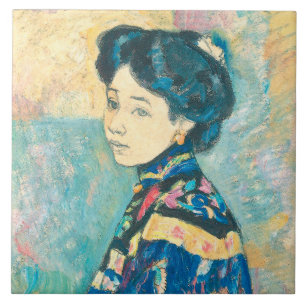 Carreau Portrait d'une femme japonaise (par Fujishima Take