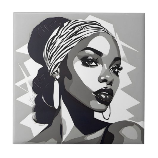 Carreau Portrait d'une femme noire (Devant)