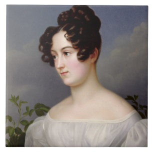 Carreau Portrait d'une jeune femme, 1827 (huile sur la