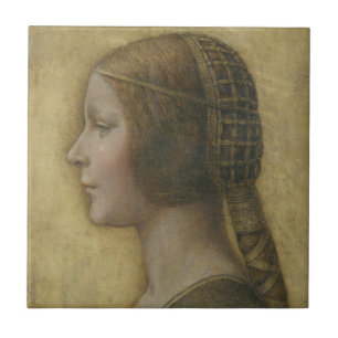 Carreau Portrait d'une jeune fiancée par Leonardo da Vinc