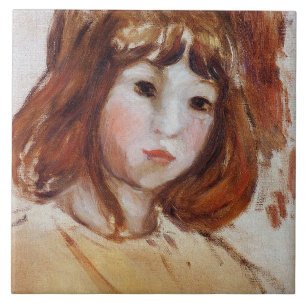 Carreau Portrait d'une jeune fille (par Berthe Morisot)