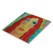 Carreau Portrait d'une peinture numérique Abstraite à la t (Côté)