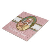 Carreau Portrait encadré de Saint Rose de Lima (M 024b) (Côté)