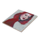 Carreau Portrait Fem - Rouge (Côté)