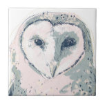 Carreau Portrait funky Owl<br><div class="desc">Cette impression d'aquarelle présente un portrait souple d'un hibou | En Juin Erica Vess</div>