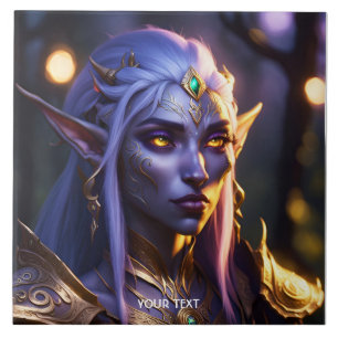 Carreau Portrait Imaginaire mignon Vivid foncé violet