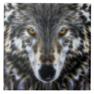 Carreau Portrait inspiré de loup sauvage