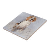 Carreau Portrait mignon d'aquarelle de beagle (Côté)