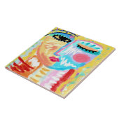 Carreau Portrait numérique Abstrait d'une femme (Côté)