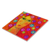 Carreau Portrait numérique Abstrait d'une femme (Côté)