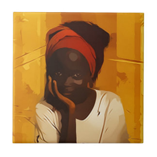 Carreau Portrait of Young african girl