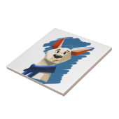 Carreau portrait peint d'un chien sur un arrière - plan bl (Côté)