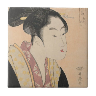 Carreau Portrait vintage II de femme d'Ukiyo-e de Japonais