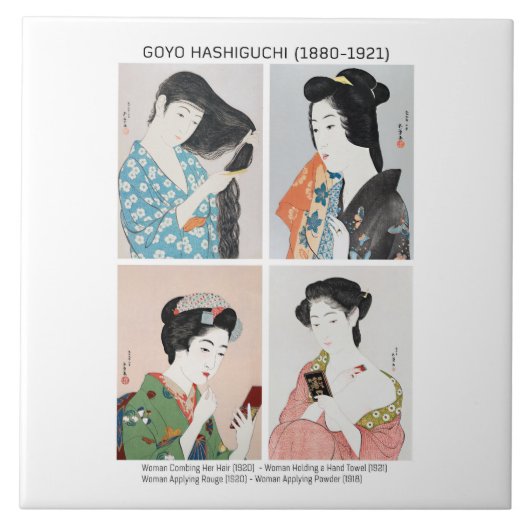 Carreau Portraits de femmes japonaises - Goyō Hashiguchi (Devant)
