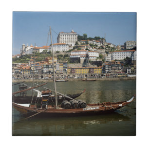 Carreau Portugal, Porto, Bateau avec tonneaux de vin
