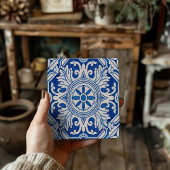 Carreau Portuguese Tile Art Coasters Vibrant Blue & White