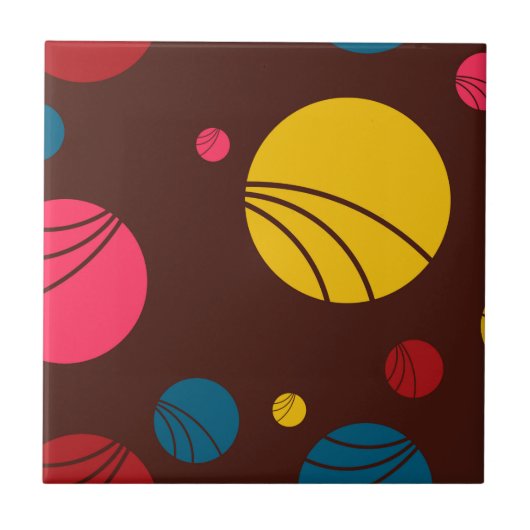Carreau Positif, ludique, heureux, moderne, cercles cool a (Devant)