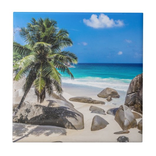 Carreau Poster cadeau Mahe Seychelles Carana Beach (Devant)