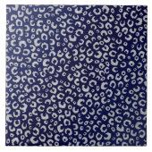 Carreau Poster de animal Leopard Parties scintillant bleu (Devant)