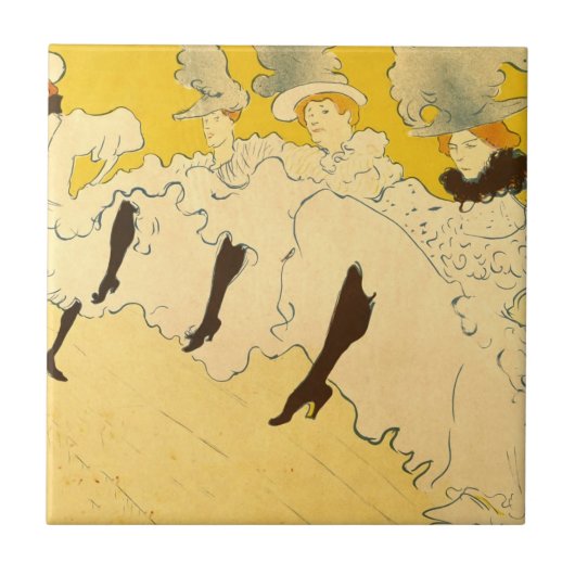 Carreau Poster de la fille dansante Jaune Toulouse Lautrec (Devant)
