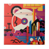 Carreau Poster spatial Retro - Programme d'exploration de  (Devant)