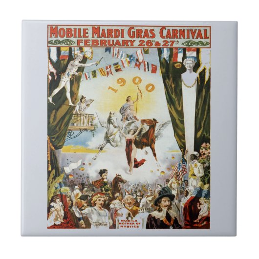 Carreau Poster vintage Mardi Gras (Devant)