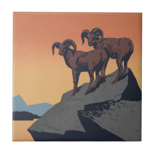 Carreau Poster vintage Promouvoir Les Voyages Dans Les Par