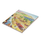 Carreau Poster Vintage voyage, Nice, France Côte d'Azur (Côté)