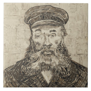 Carreau Postman Joseph Roulin (Sepia Sketch) (par van Gogh