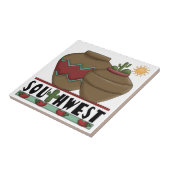 Carreau Poterie d'argile, usines de cactus, Chilis - (Côté)