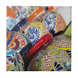 Carreau Poteries mexicaines traditionnelles colorées peint
