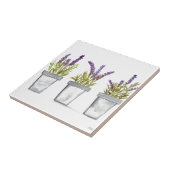 Carreau Pots d'herbe lavande aquarelle cuisine pourpre (Côté)